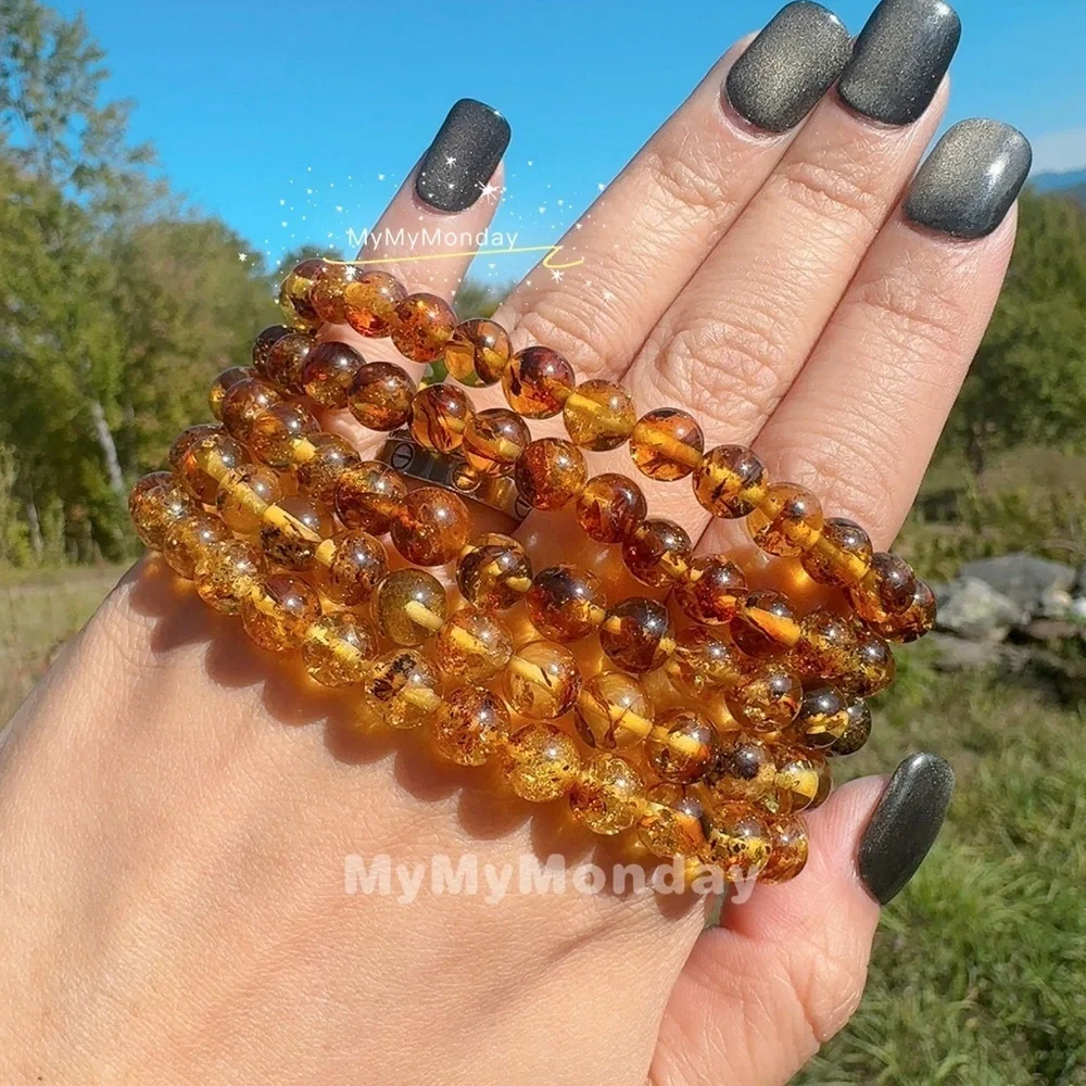 Flower Amber Bracelet 7mm